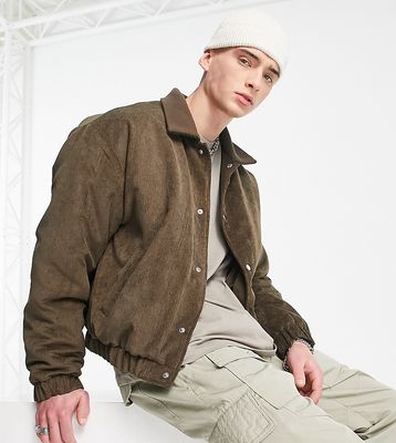 COLLUSION cord jacket in chocolate brown