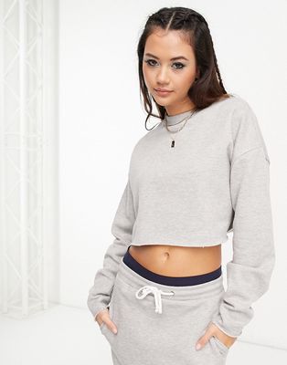 COLLUSION cropped sweatshirt in gray heather - part of a set