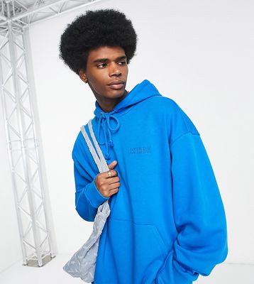 COLLUSION embroidered logo hoodie in bright blue