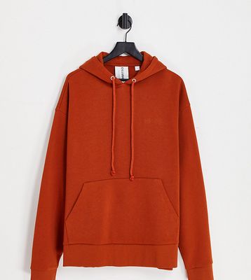 COLLUSION embroidered logo hoodie in dark orange