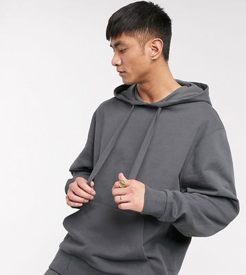 COLLUSION graphic logo hoodie in charcoal-Gray