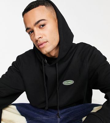 COLLUSION hoodie with branded tab in black