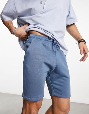 COLLUSION jersey shorts in dark washed blue