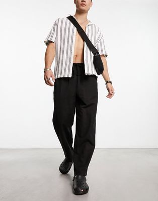 COLLUSION linen beach pants in black
