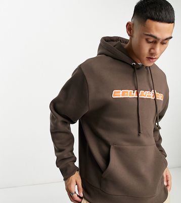 COLLUSION logo hoodie in dark brown