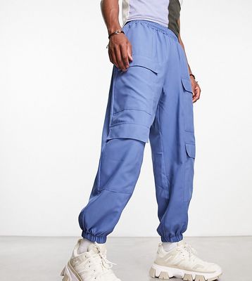 COLLUSION nylon pocket detail cargo sweatpants in blue
