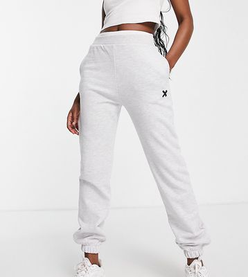 COLLUSION oversized branded sweatpants in gray