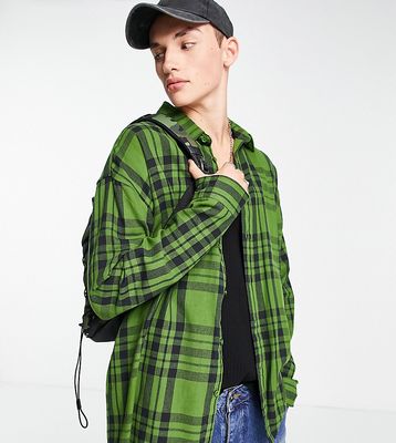 COLLUSION oversized check shirt in green-Multi