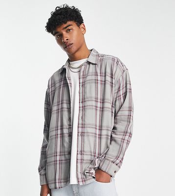 COLLUSION oversized check shirt in light gray-Multi