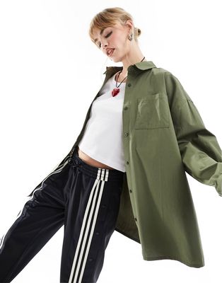 COLLUSION oversized shirt in olive-Green