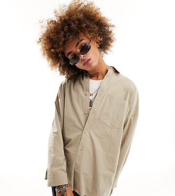 COLLUSION oversized shirt in stone-No color
