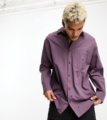 COLLUSION oversized shirt in wine-No color
