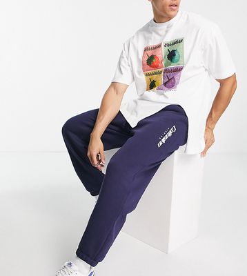 COLLUSION oversized sweatpants with embroidered logo in dark blue - part of a set