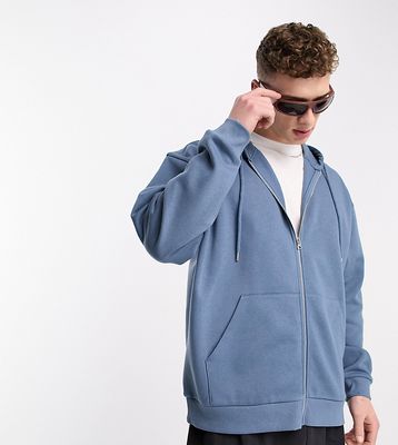 COLLUSION oversized zip hoodie in gasoline blue