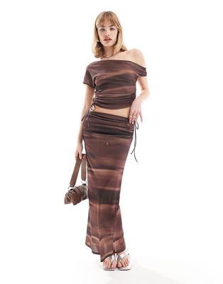COLLUSION printed maxi skirt in brown - part of a set
