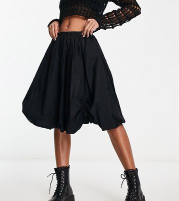 COLLUSION puff ball midi skirt in black