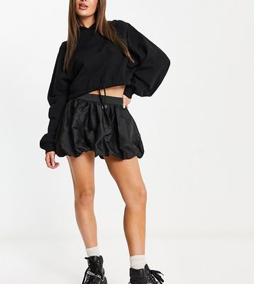 COLLUSION puffball taffeta mini skirt in black