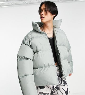 COLLUSION puffer jacket in charcoal gray
