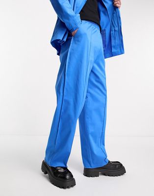 COLLUSION raw edge straight pants in blue
