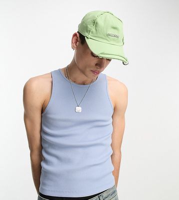 COLLUSION ribbed tank top in washed blue