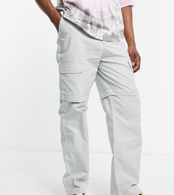 COLLUSION rip stop cargo pants in light gray