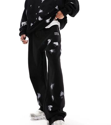 COLLUSION Sweatpants with hand paint spray in black - part of a set