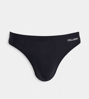 COLLUSION swim thong in black