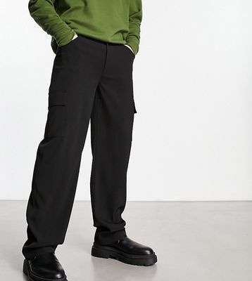 COLLUSION tailored cargo pants in black