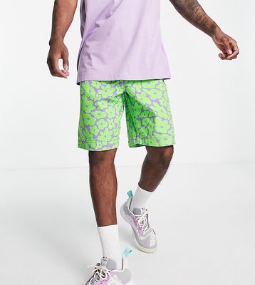COLLUSION twill floral shorts in bright green - part of a set