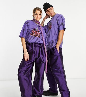 COLLUSION Unisex oversized cargo pants in iridescent puprle-Purple