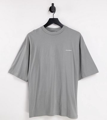 COLLUSION Unisex oversized cotton logo t-shirt in gray - MGREEN