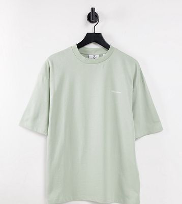 COLLUSION Unisex oversized cotton logo t-shirt in green - MGREEN