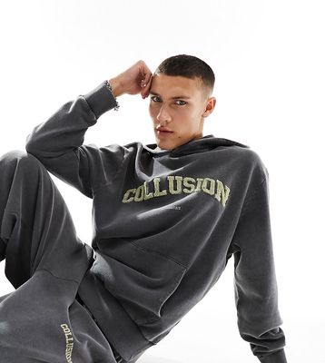 COLLUSION Varsity hoodie in gray-Blue