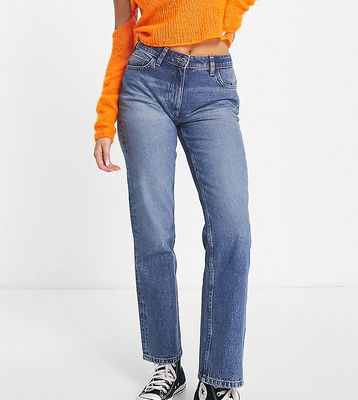 COLLUSION x005 straight leg jeans in mid blue wash