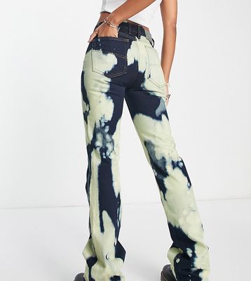 COLLUSION x005 straight leg jeans in yellow tie dye-Multi