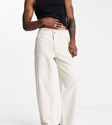 COLLUSION x014 90s baggy jeans in ecru-White