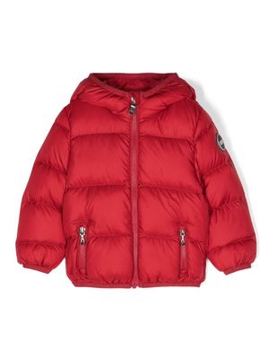 Colmar Kids logo-patch hooded puffer jacket - Red