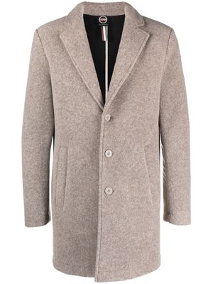 Colmar logo-patch single-breasted coat - Brown