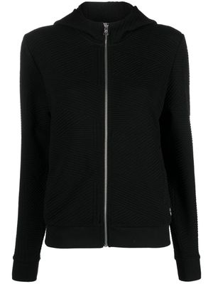 Colmar ribbed-detailing zip-up hoodie - Black