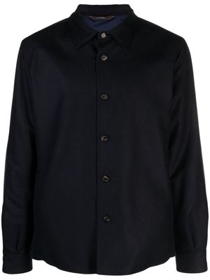 Colombo buttoned cashmere shirt jacket - Blue