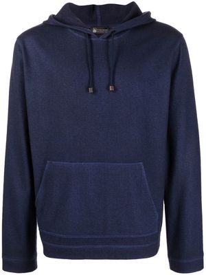 Colombo cashmere long-sleeve hoodie - Blue