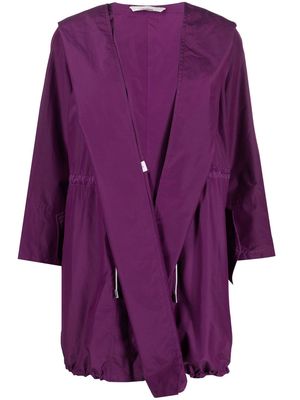 Colombo draped hooded coat - Purple