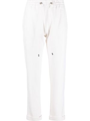 Colombo elasticated drawstring-waistband trousers - White