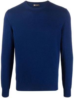 Colombo fine-knit crew-neck jumper - Blue