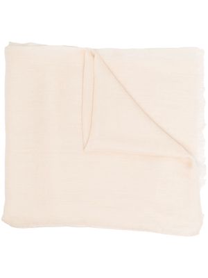 Colombo fine-knit fringed scarf - Neutrals