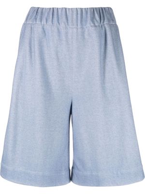 Colombo fine-knit knee-length shorts - Blue