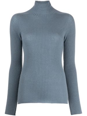 Colombo high-neck ribbed-knit jumper - Blue