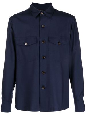 Colombo long-sleeve cashmere shirt - Blue