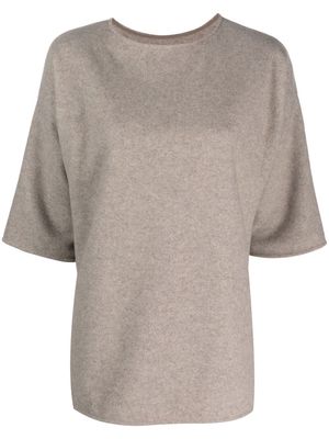 Colombo marl-knit cashmere T-shirt - Neutrals
