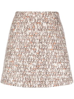 Colombo mid-rise tweed fitted skirt - Neutrals